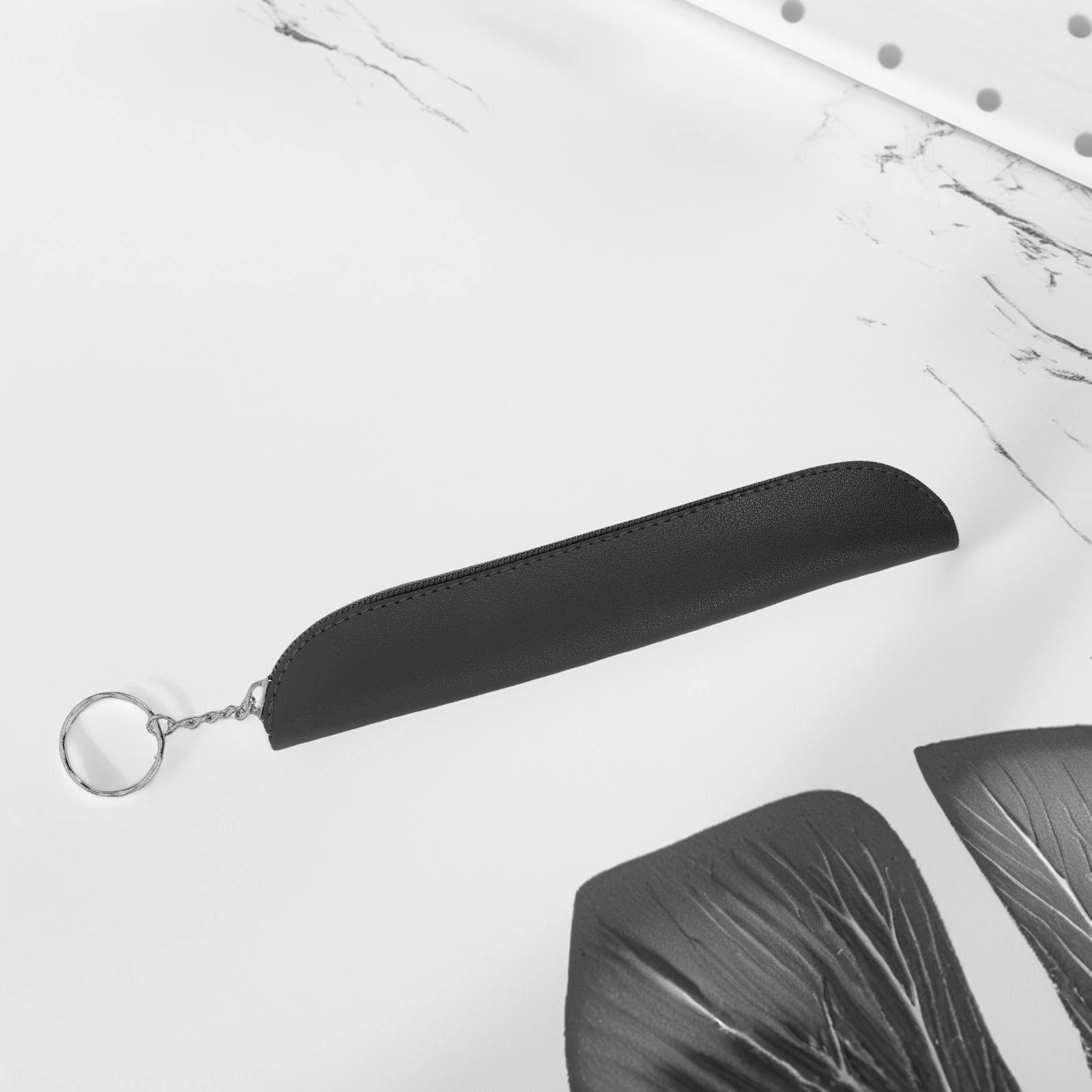 

Slim PU Pen Pouch Mini Pencil Case with Zipper for Small Stationery Convenient The Travel Essential