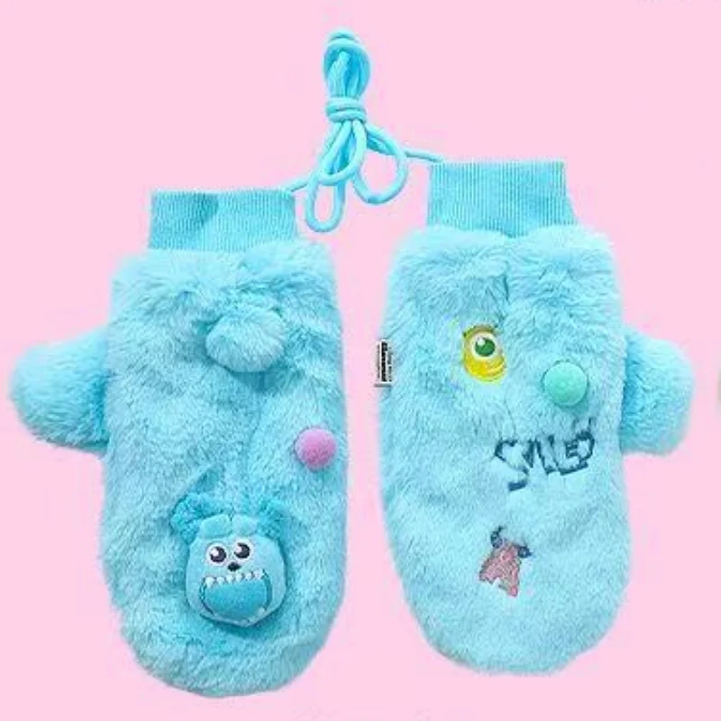 ディズニー モンスターズユニバーシティ ジェームズ・P・サリバン ソフトぬいぐるみ ハンギングネックグローブ 冬用 厚手 暖かい 防風 友人へのギフト