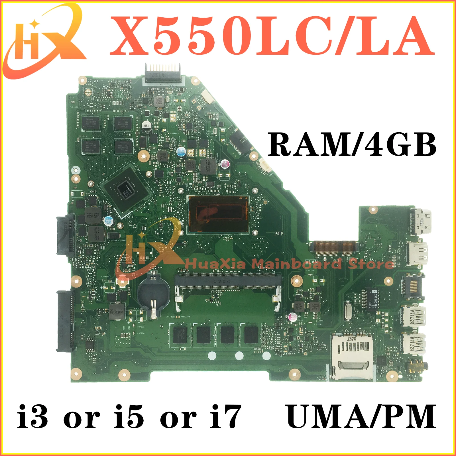 X550L Mainboard For ASUS X550LA X550LC X550LN X550LD Pro550L A550L F550L P550L K550L Y582LD Laptop Motherboard i3 i5 i7 4th Gen