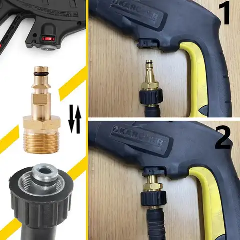 M22 एडाप्टर उच्च दबाव वॉशर नली एडाप्टर दबाव पाइप त्वरित कनेक्टर कनवर्टर फिटिंग K श्रृंखला दबाव वॉशर के लिए 10 best sales होस कनेक्टर - №2