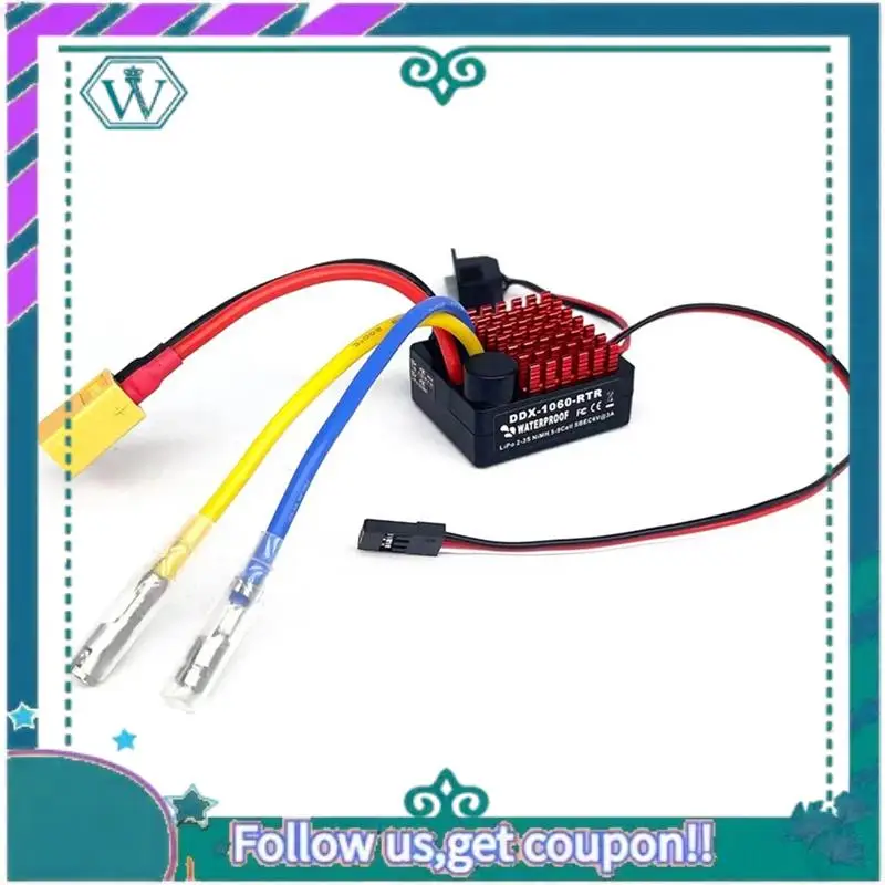 

Upgraded XT60 For Tamiya 1060-RTR 60A ESC BEC 5V/2A For 1/10 RC Car Truck 540 550 Motor RC Waterproof B