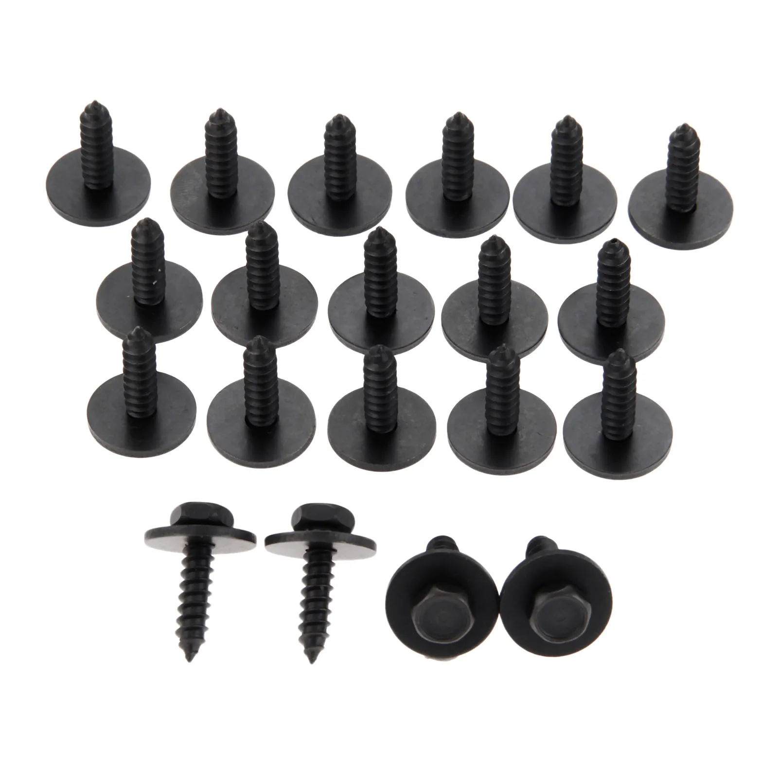 20Pcs Black Self-Tapping Screws Leaf Board Screw Model For Fixing Steel Structure Color Steel Tiles Car Fastener Accessories