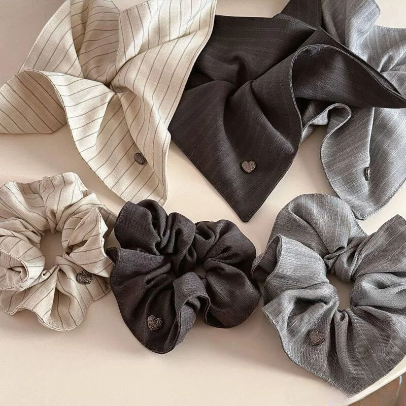 

Ele ey Alloy Heart Stripe Large Bow Hair Tie Scarf Sle High Quali Faion Accory Korean Sle Winter New Arrival