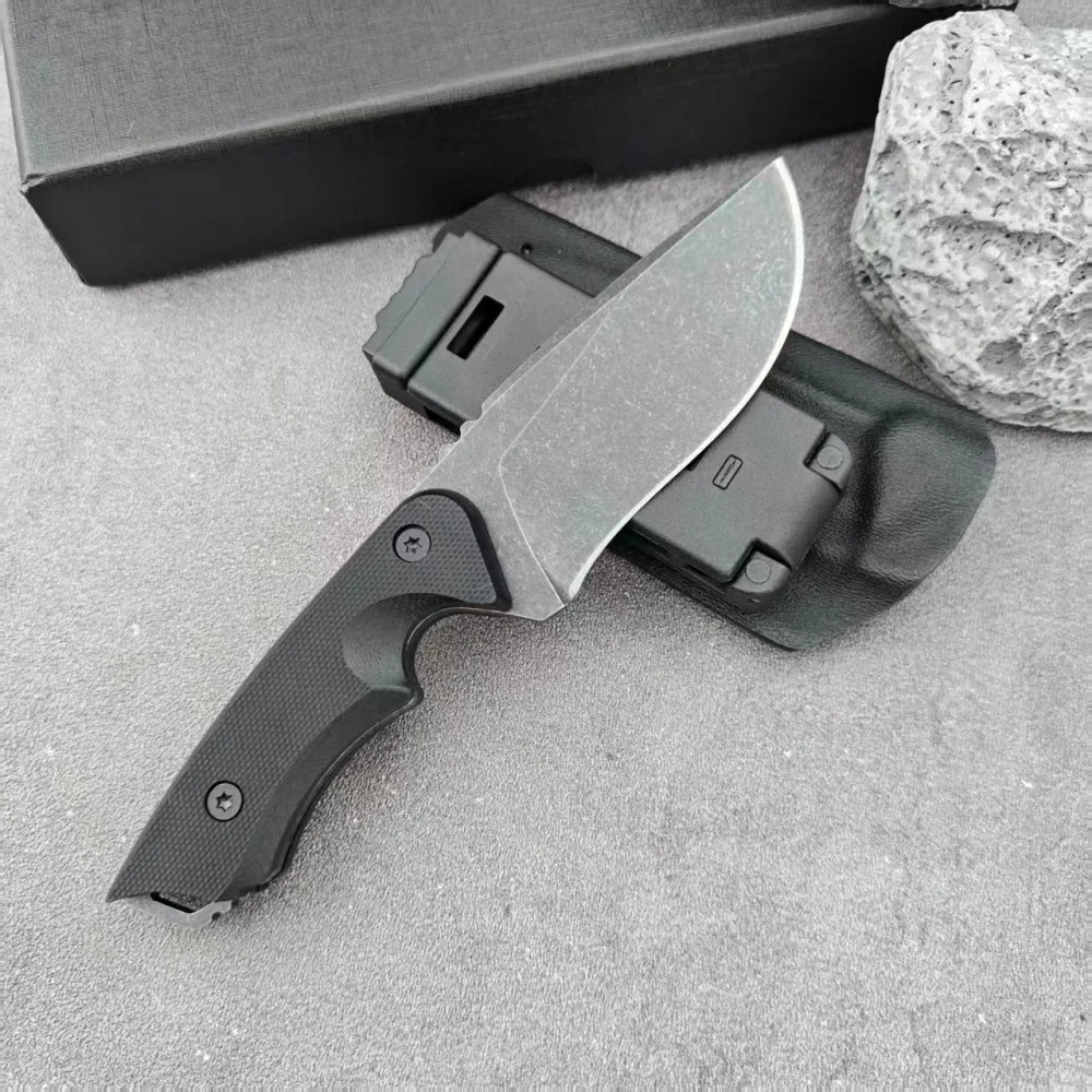 

Нож для выживания с рукоятью G10, прочный, прямой, с чехлом, зубчатой заточкой и высококачественным дизайном, для активного отдыха, спасения и кемпинга