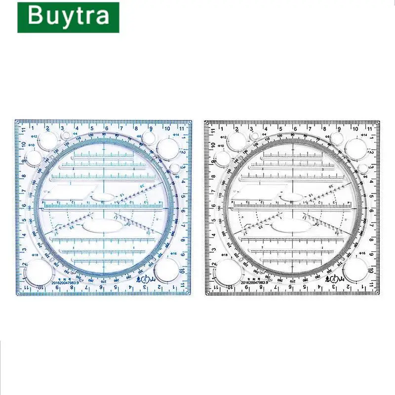 Multifunction Rotatable Drawing Template Art Design Construction Architect Stereo Geometry Circle Drafting Measuring Scale Ruler