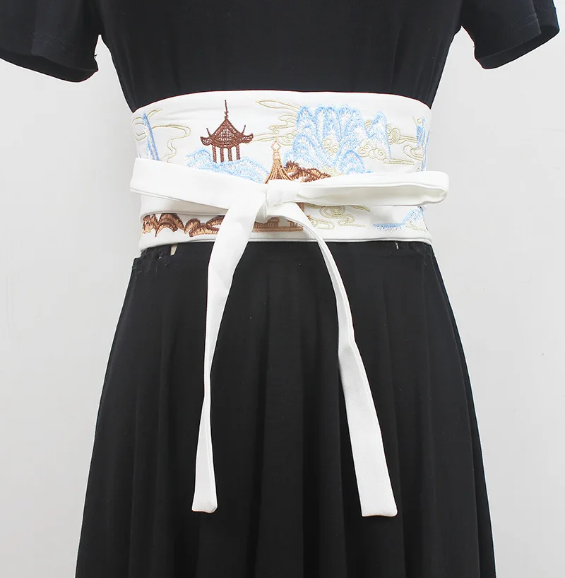 Chinese Style Girdle Retro Embroidery Belt For Ladies Waist All-match Decorative Lace-up Exquisite Clothing Accessories