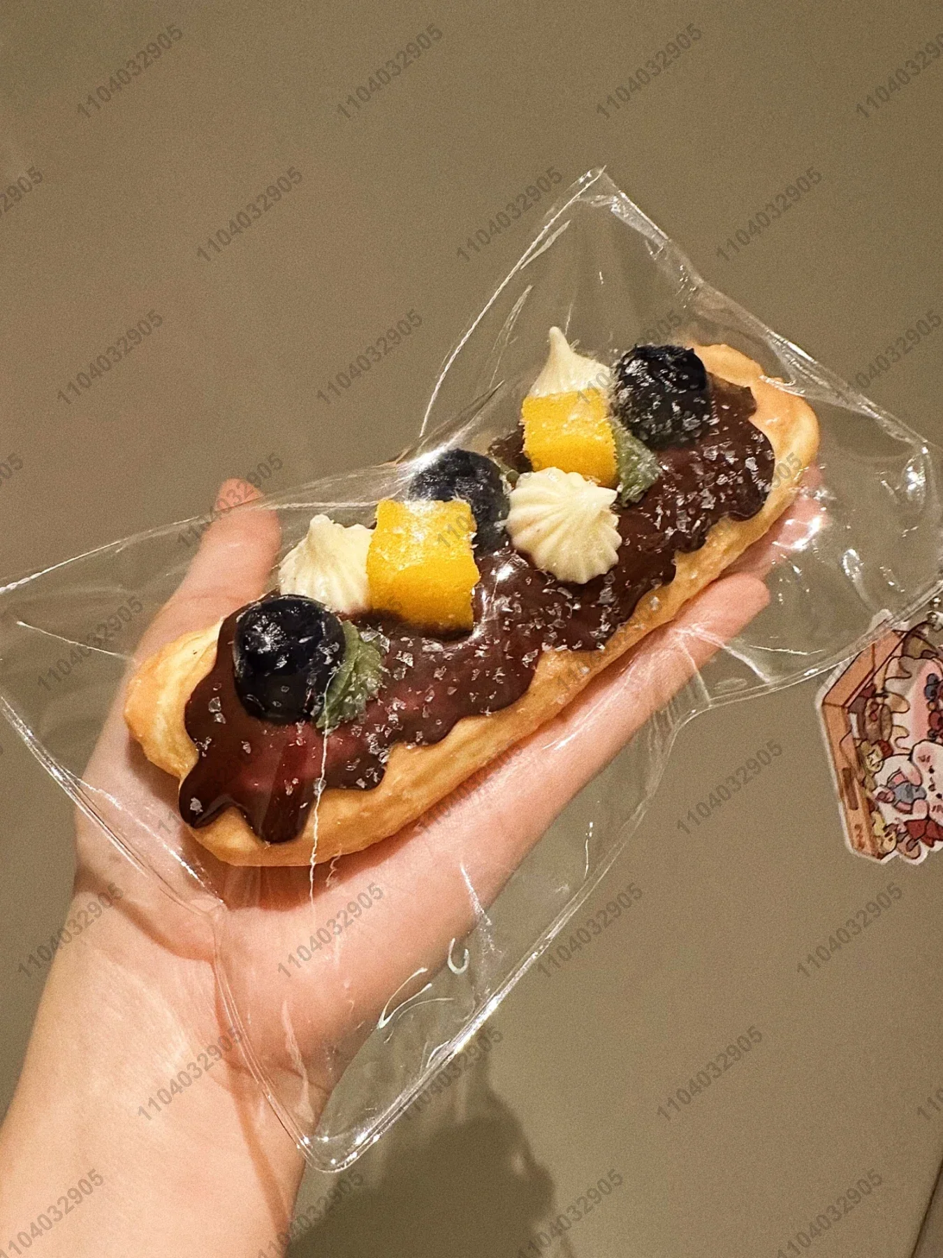 Eclair Taba Squishy Silicone Fruit Cream Pastry Dessert Bakery French Toast Squeeze Toy Stress Release Hand Relax Gift Toy