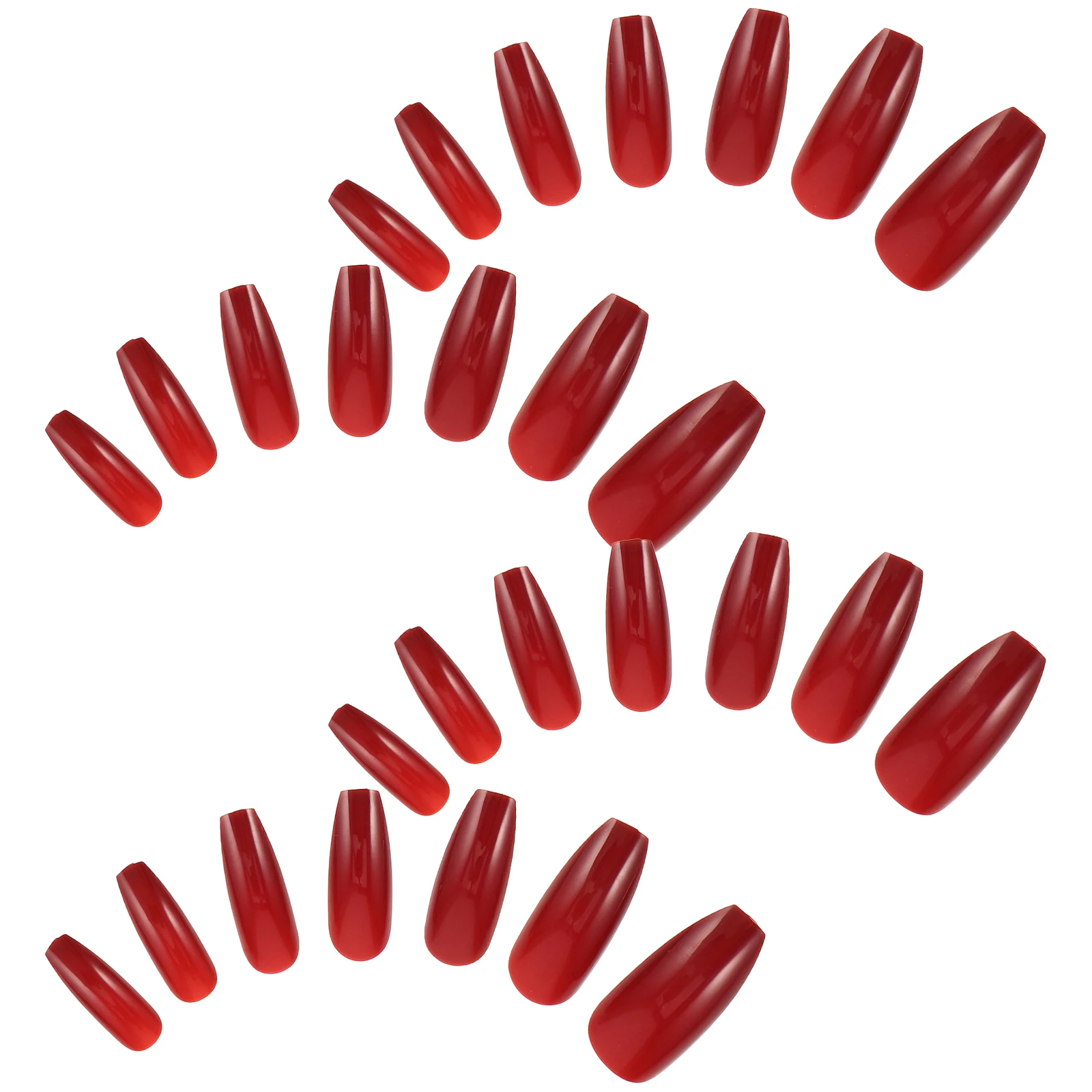 

2 Packs Long Ballet Nails Replaceable Press On Tips Solid Color ABS Material Fake Nail Pieces For Women Manicure Supply Party