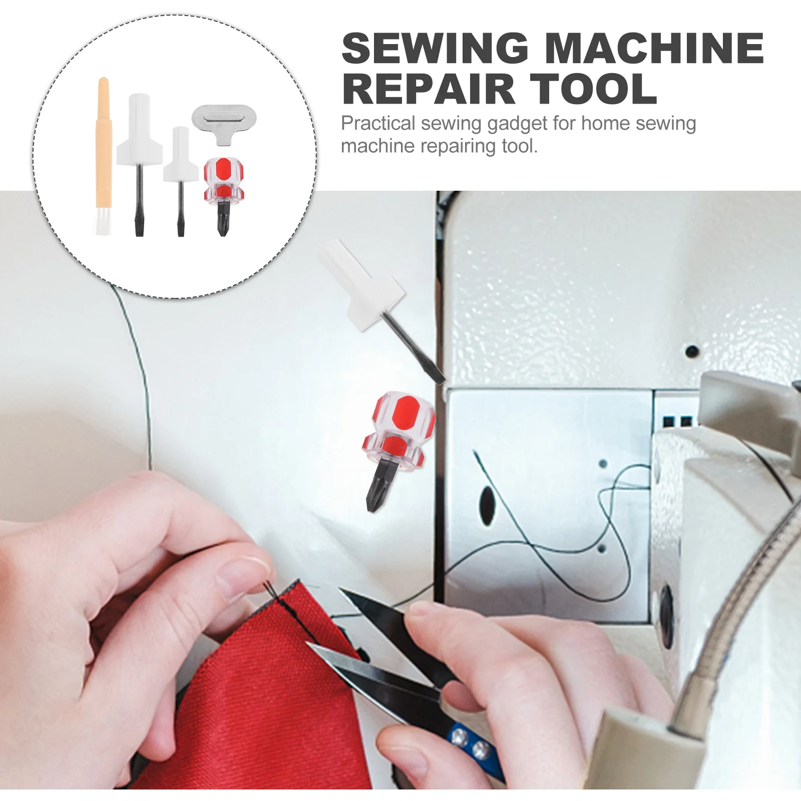 

1Set Sewing Machine Supplies Repair Tool Kit Sturdy Metal Plastic Gift for Sewers Angled Screwdriver for Tight
