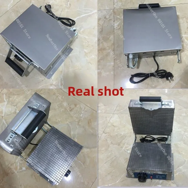 Electric Egg Roll & Ice Cream Cone Maker Machine, Double-Sided Non-Stick Crispy Skin Baker with Striped Flat Plates