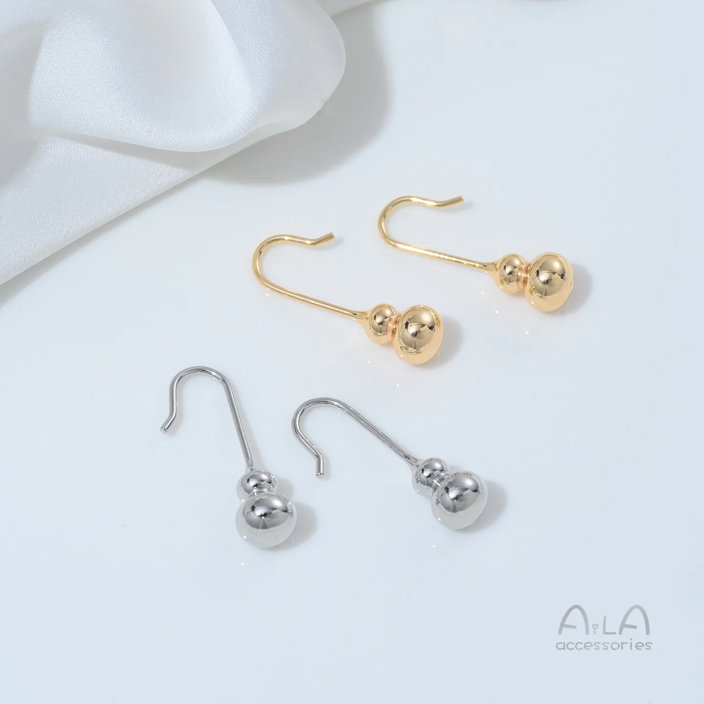 Copper-plated 14K Gold Fashion Ear Hook DIY Gourd Niche Design Sense High-grade Light Luxury Temperament Versatile Earrings