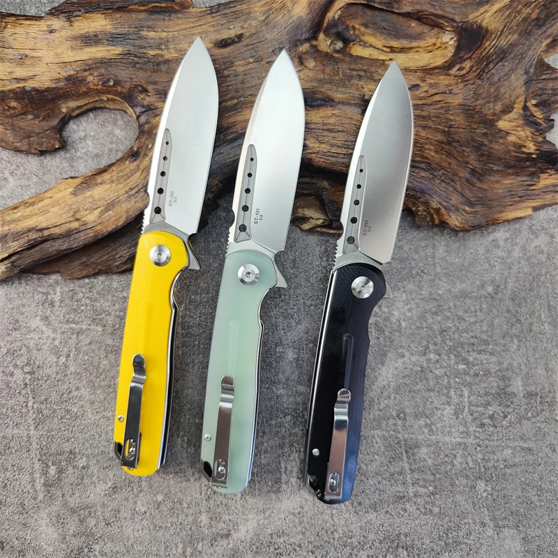Eafengrow Sitivien ST131 Real D2 Blade G10/Micarta Flipper Utility Outdoor EDC Camping Hunting Pocket Folding Knife - view 2