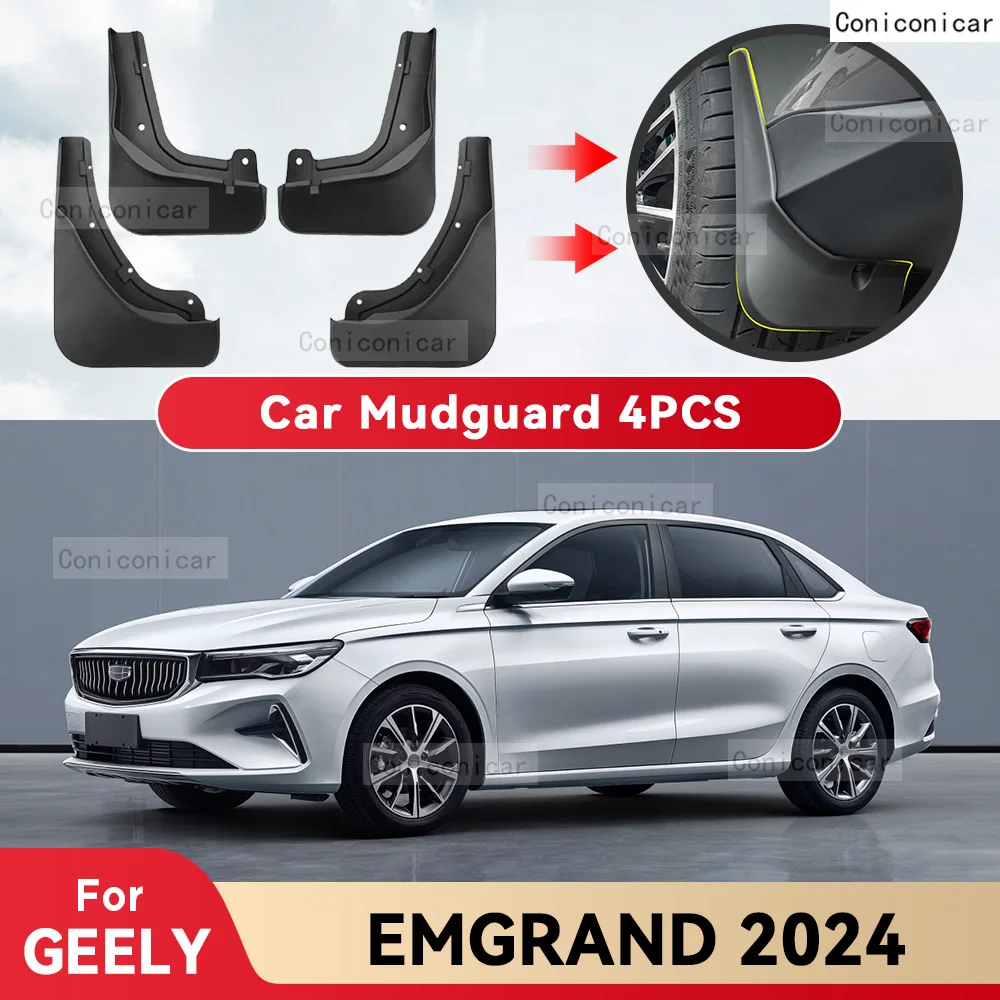 For GEELY EMGRAND 2024 Mud Flaps Splash Guard Mudguards MudFlaps Front Rear Fender Styling Car Protector Accessories