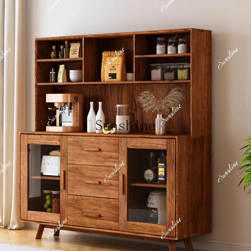 Solid wood porch cabinet Rural pastoral dining edge Elm simple decorative locker  FT