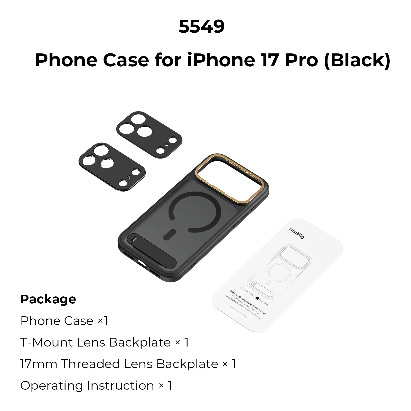 SmallRig 17 Pro / Pro Max FilMov Lichtgewicht fotografietelefoonhoesje voor iPhone 17 Pro/ Pro Max MagSafe-pak 67 mm magnetisch filter