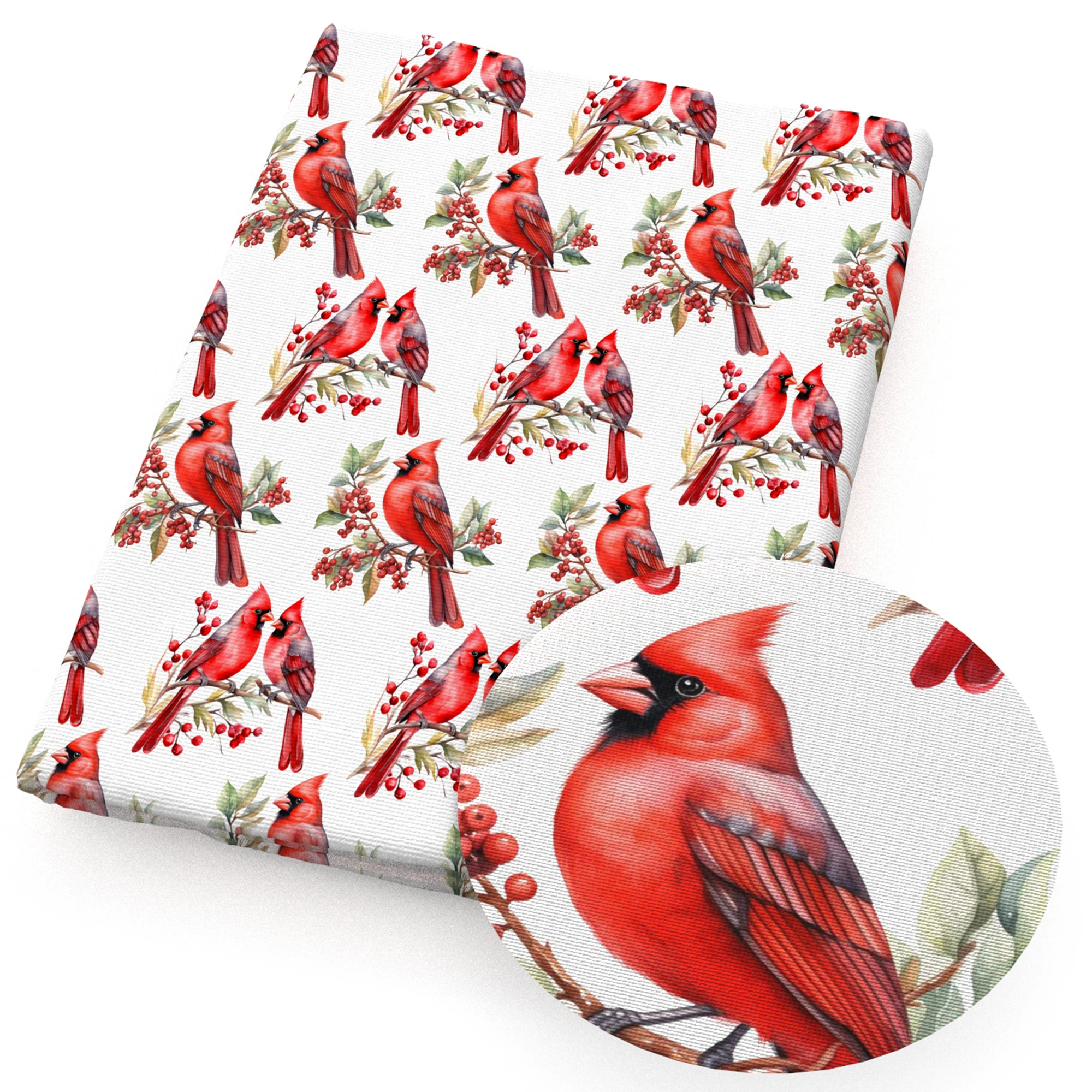 50*145cm Northern Cardinal Bird Printed Polyester Cotton Fabric Tissue Sewing Quilting Fabrics Needlework Material DIY Handmade