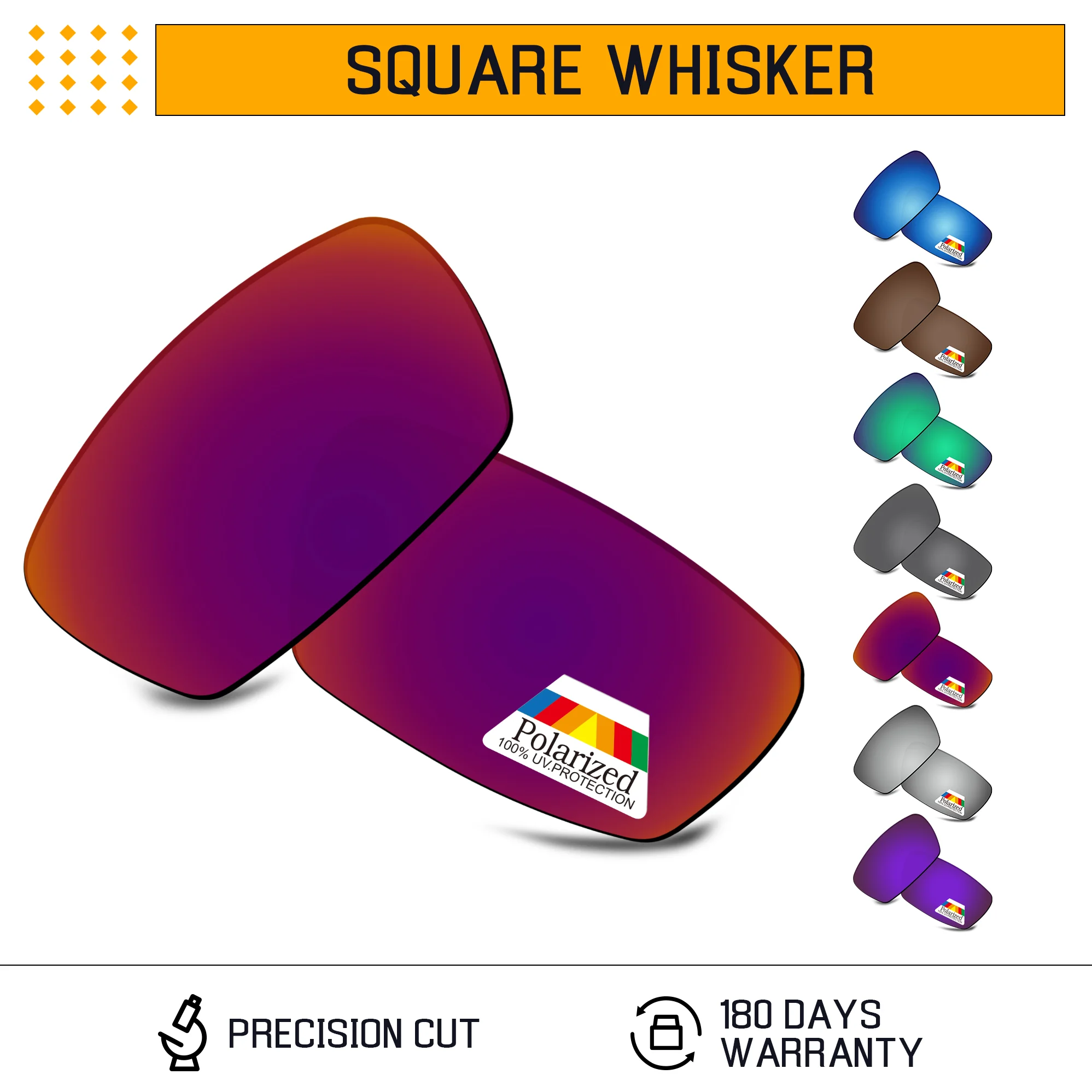 

Rarayvix Polarized Replacement Lenses UV400 Protective for Oakley Square Whisker Sunglasses