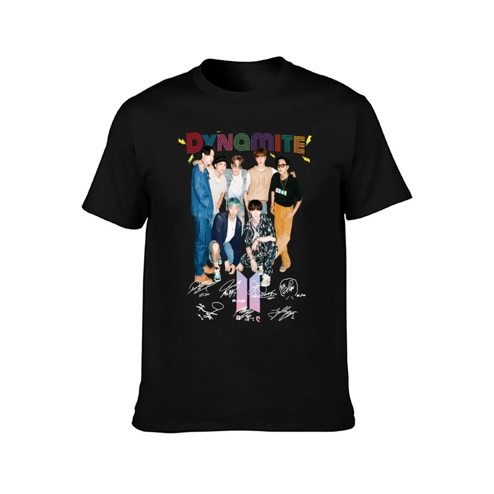 D-Y-N-A-M-I-T-E B-T-S Band Music Signature T-Shirt cute tops for a boy customs design your own men tshirt