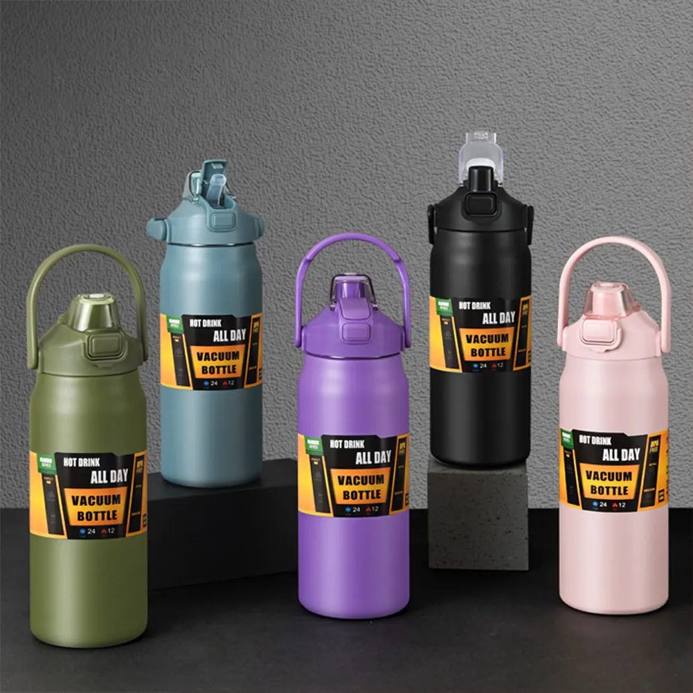 

1200ml Insulated Bottle Stainless Steel Cold and Hot Water Bottle Wide Mouth Opening Portable Tumbler for Outdoor Travel