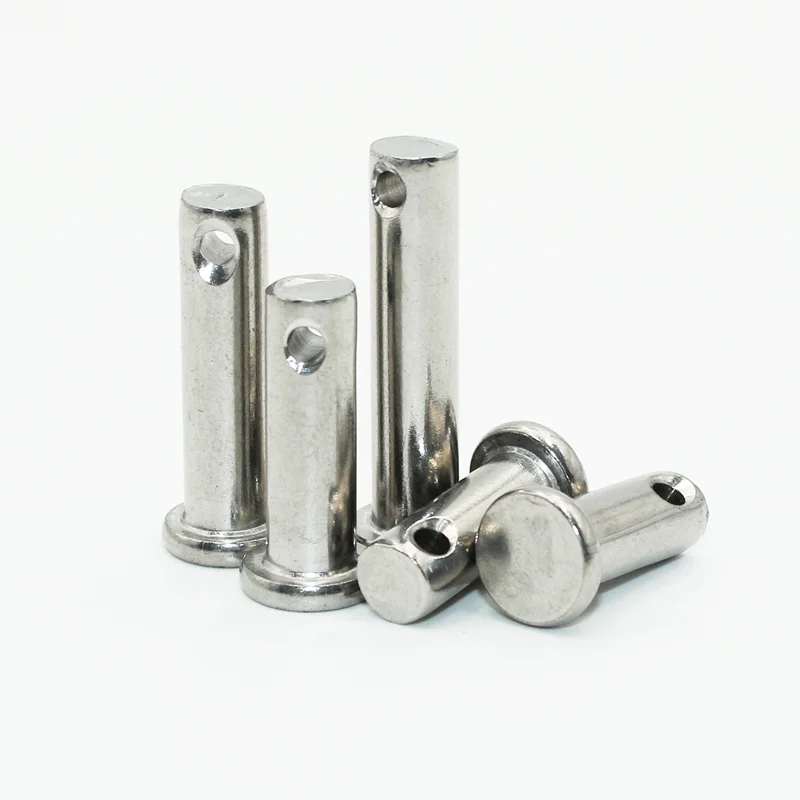 Flat Head Clevi Pin Shaft with Hole Kit M3 M4 M5 M6 M8 M10 Stainless Steel Location Positioning Cylindrical Dowel Locating Pins