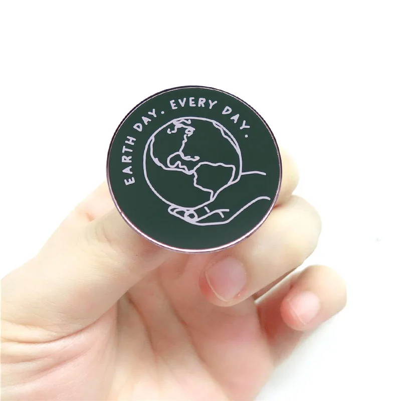 1pc Green Environmental Protection Earth Day Brooch Climate Change Protection Environment Badge Clothing Bag Accessories