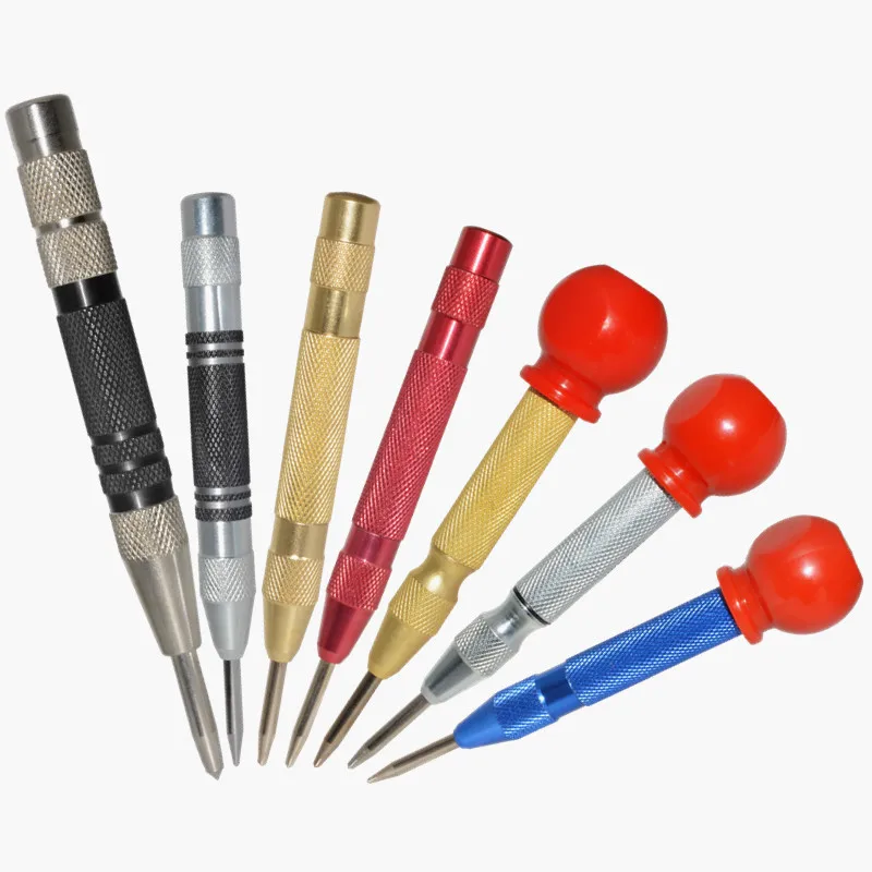 Perforadora central automática para carpintería, taladro de Metal, ajustable, con resorte, herramientas manuales para Metal, madera y vidrio