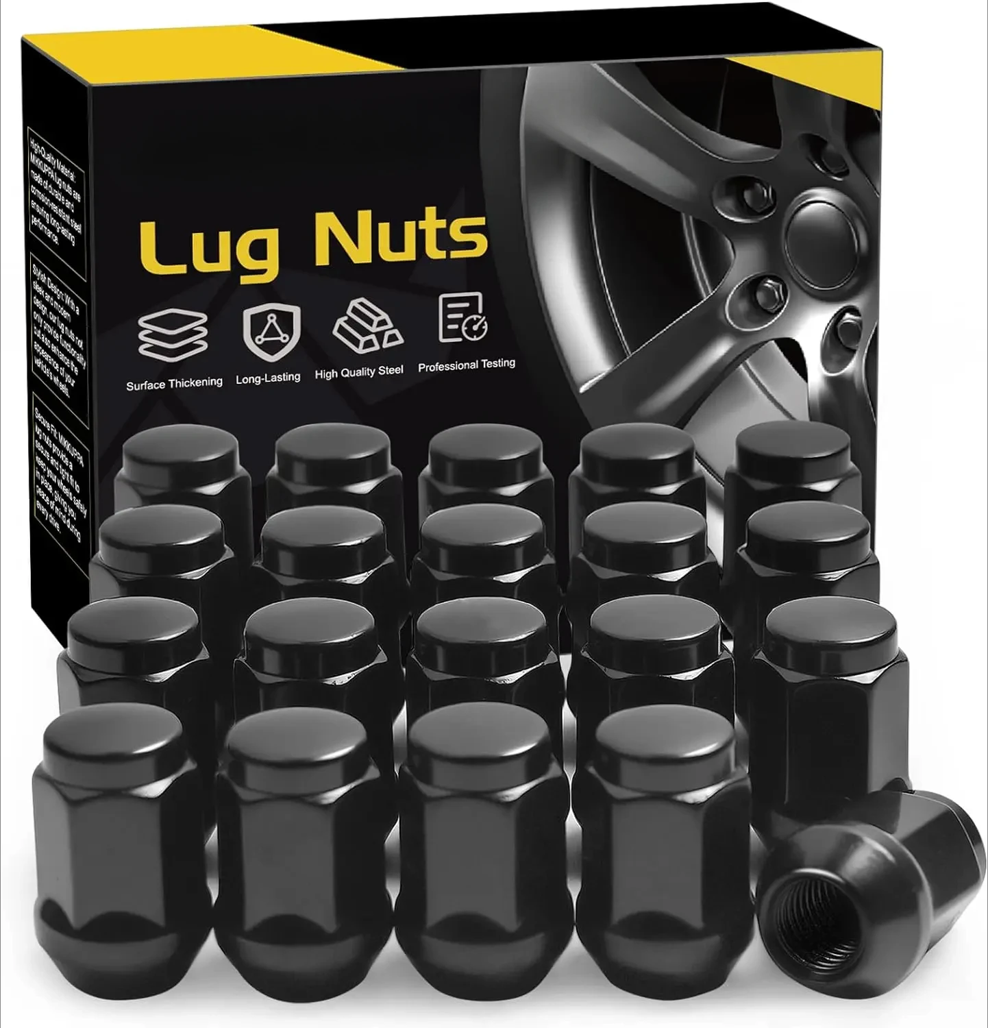 20PCSM12x1.5 Lug Nuts - Replacement for 2006-2019 Ford Fusion, 2000-2019 Ford Focus, 2001-2019 Ford Escape Aftermarket