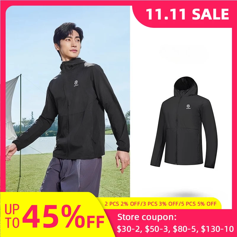 

QIAODAN солнцезащитная одежда для унисекс, лето 2025, дышащий костюм с капюшоном и УФ-блокировкой, верхняя одежда для рыбалки QXFFD3252002