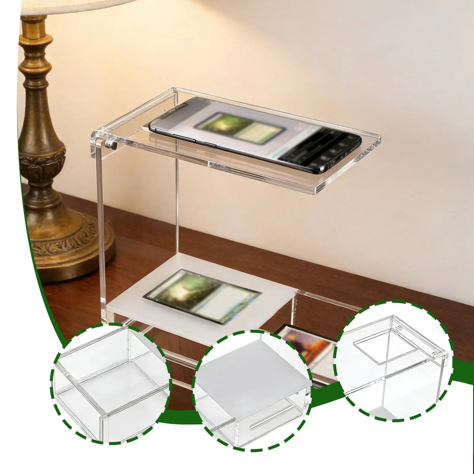 Clear Acrylic Card Scanner Stand Easy Assembly Scan Holder for Trading Cards and Collector Accessories