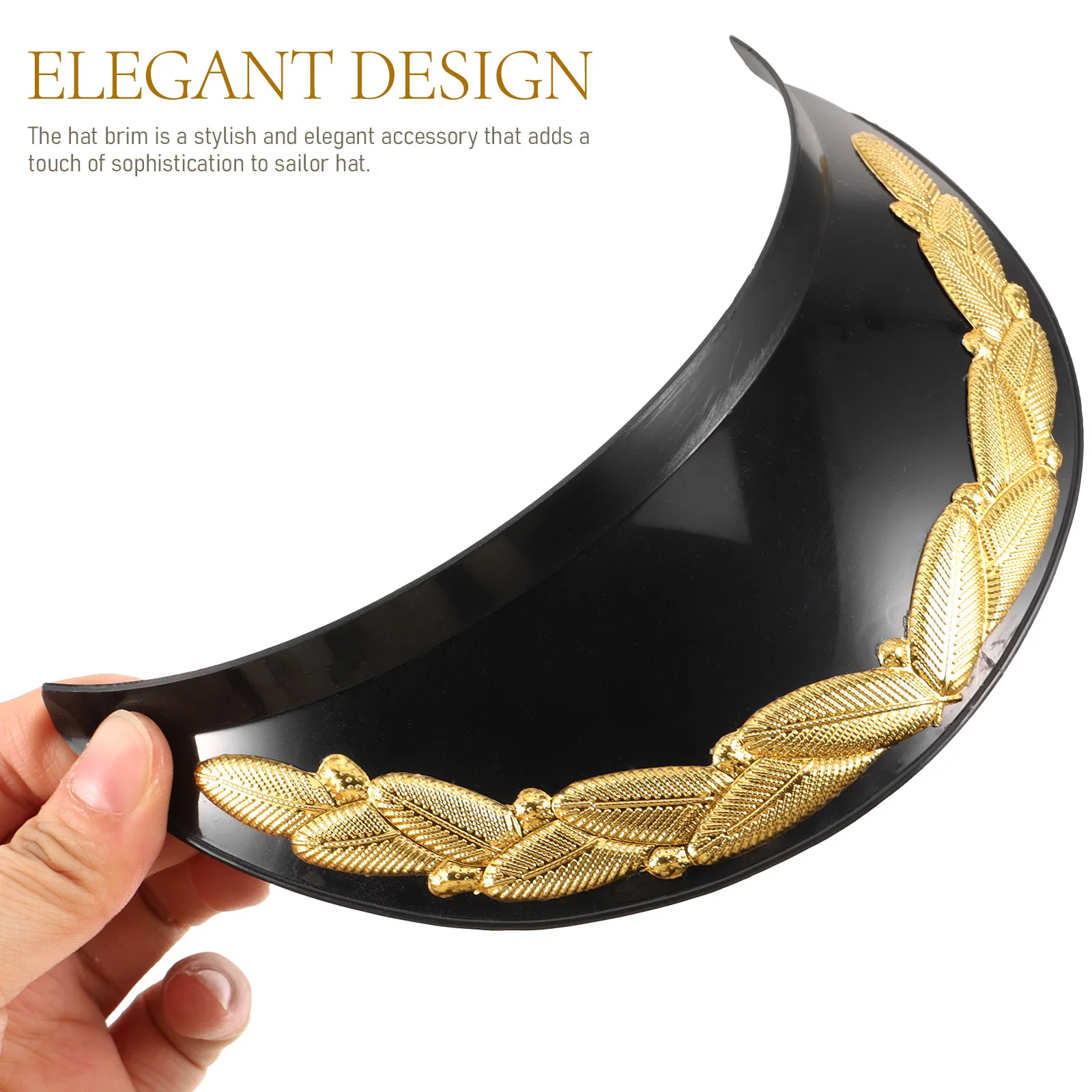 

Gold Hat Brim Sailor Hat Elegant Wide Cap Visor Replacement Boating Yachting Sailing Accessories Cap Visor Boating Accessories