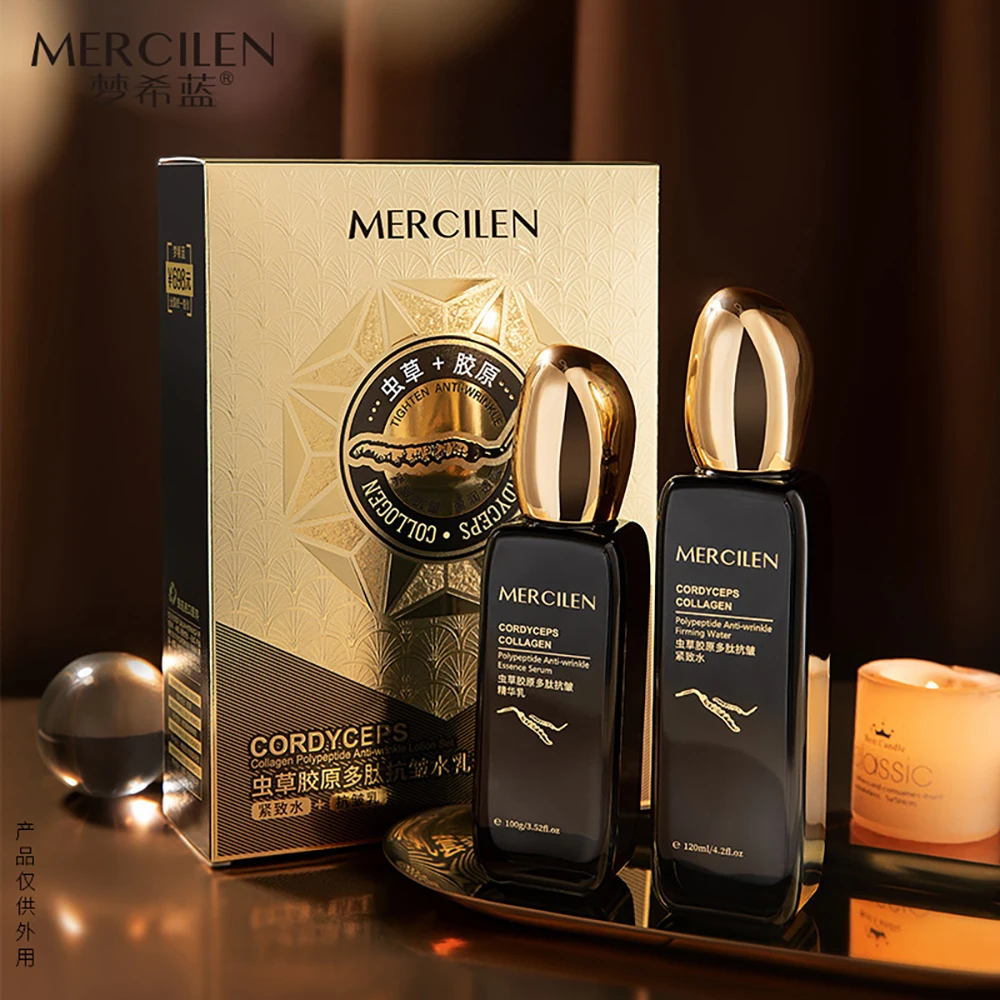 

Cordyceps Peptide Improve Rough Face Skincare Sets Brighten Firming Lifting Facial Contour Promote Collagen Empower Elasticity