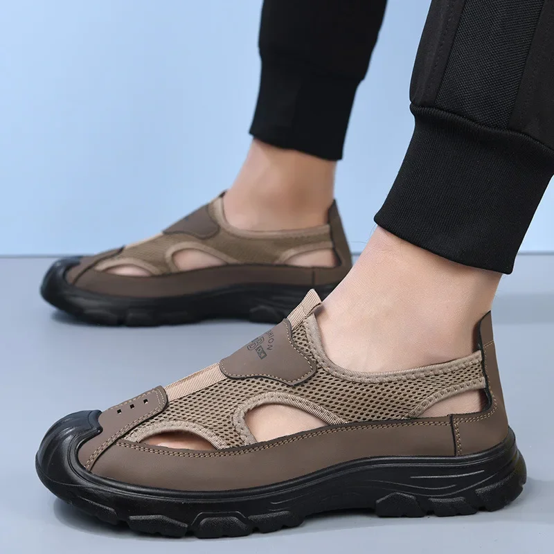 

Men Water Sandals Breathable Mesh Walking Shoes Summer Outdoor Beach Shoes Quick Dry Sneakers Non Slip Fishing Trekking Footwear