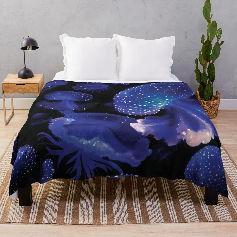 

Blacklight Jellyfish Throw Blanket halloween Decoratives bed plaid Bed Fashionable Blankets