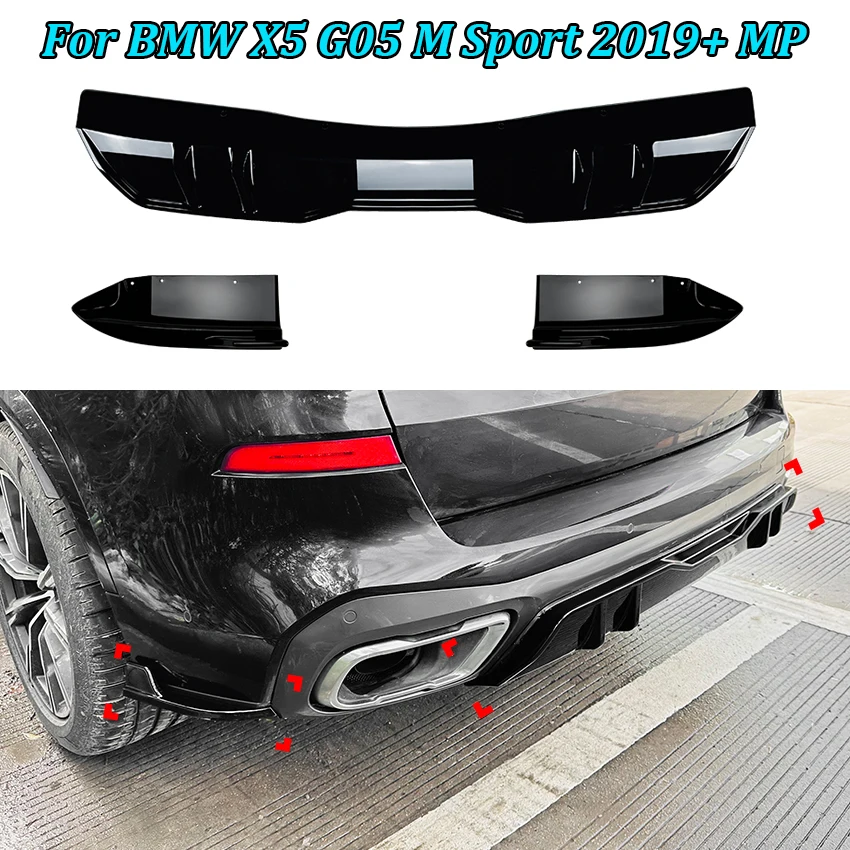 

Rear Bumper Lip Rear Corner Spoiler For BMW X5 G05 M Sport 2019+ MP Carbon/Black Exterior Protector Accessories Modification