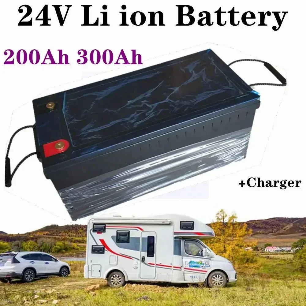 Strong Power 24V 200Ah 300Ah Lithium Battery Pack 3.7v Li Ion Cell With 100A Bms For Solar Panels Inverter+20A Charger