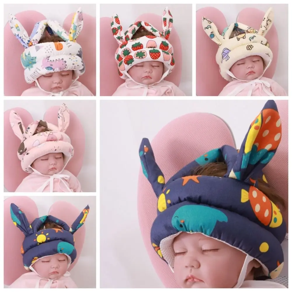 

Cartoon Baby Safety Helmet Rabbit Ears Adjustable Infant Protection Hat Learns To Walk Head Protection Hat