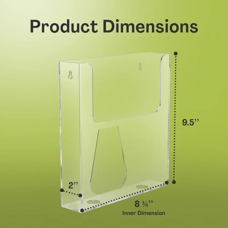 Wall Mounted Transparent Acrylic Storage Rack, Office Store Universal Space Saving Document Display and Sorting Rack