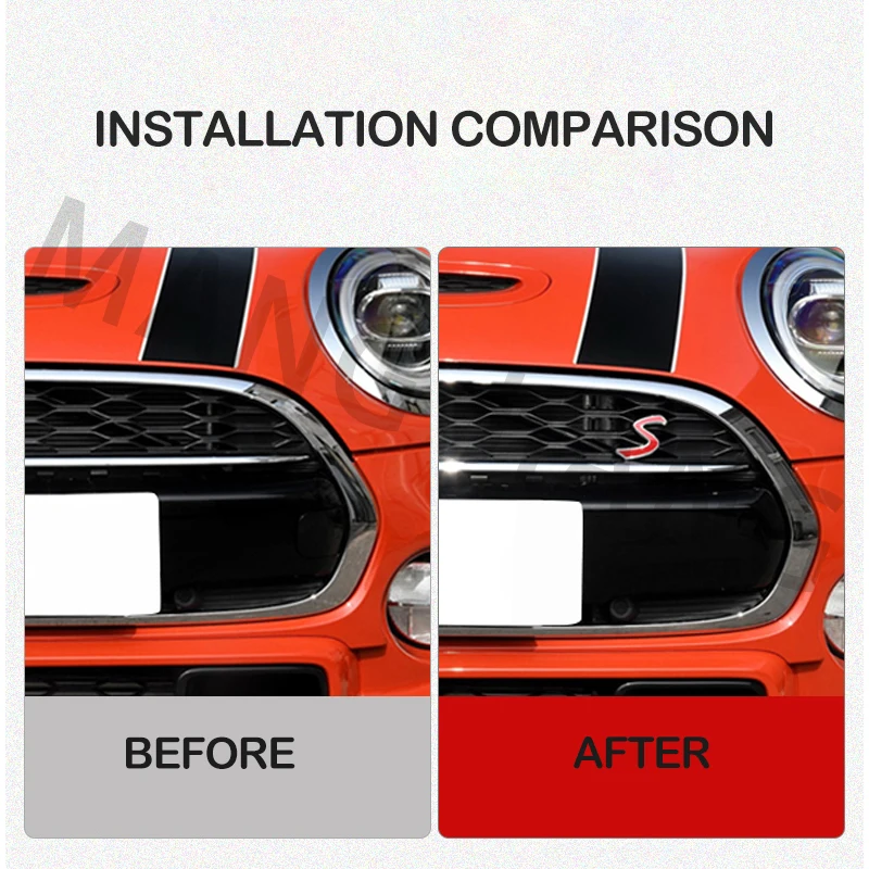 Car 3D Letters Metal S Front Grille Badge Emblem Decals For Mini Cooper R50 R52 R55 R56 R60 F54 F55 Countryman Auto Accessories