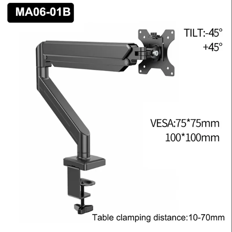 BEISHI Single Monitor Bracket for 13-32in adjustable Monitor holder Universal Computer screen load 2-9kg Gas SpringTV stand