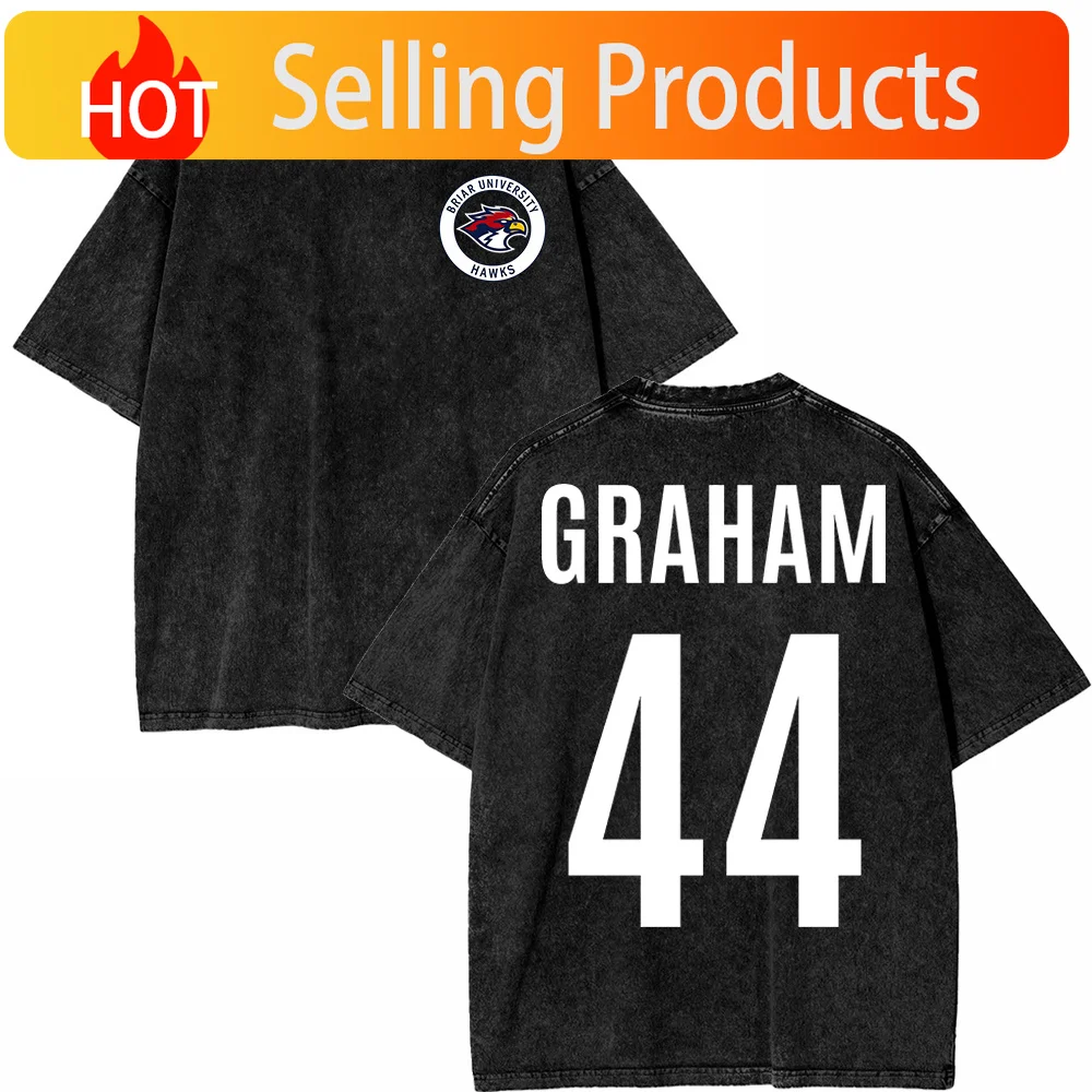 100% Cotton Vintage Washed Off Campus Graham 44 T Shirt Fashion Men Briar University Hawks Di Laurentis 66 Tucker 46 Tees Shirts