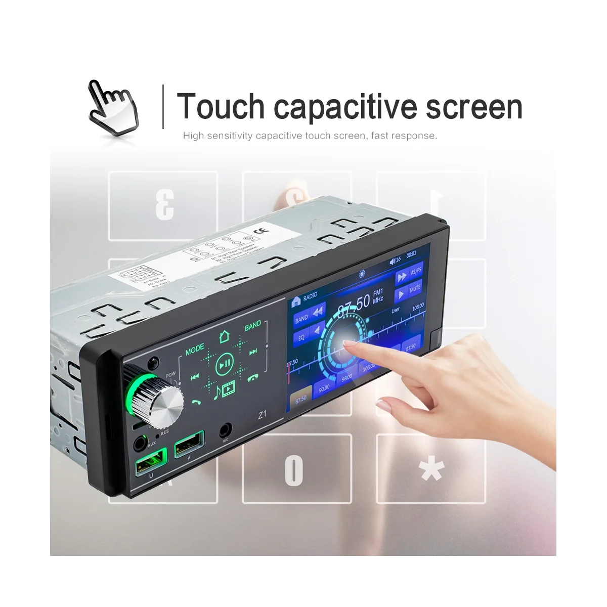 Z1 Dual USB Touch Screen MP5 Player Radio All-In-One Car Audio Radio