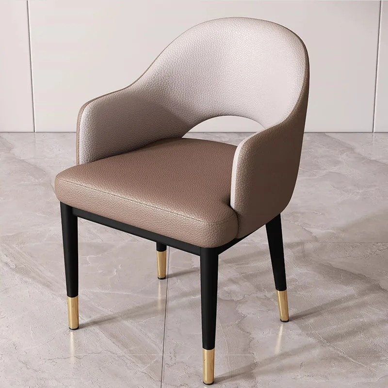 Nordic Ergonomic Dining Chairs Aesthetic Luxury Modern Vanity Armchairn Designer Leather Ensembles Salle À Manger Furniture