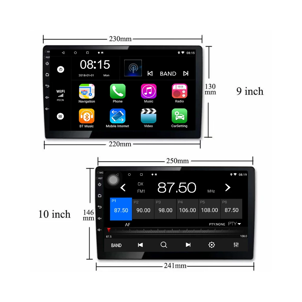 10 Inch Car Android Touch Screen 2 Din Gps Stereo Radio Navigation System Audio Auto Electronics Video Android radio