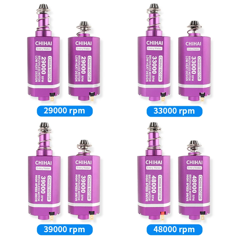 

Chihai Powerful Brushless Motor 29K 33K 39K 48K RPM High Performance for AEG Airsoft Rifle Long & Short Version