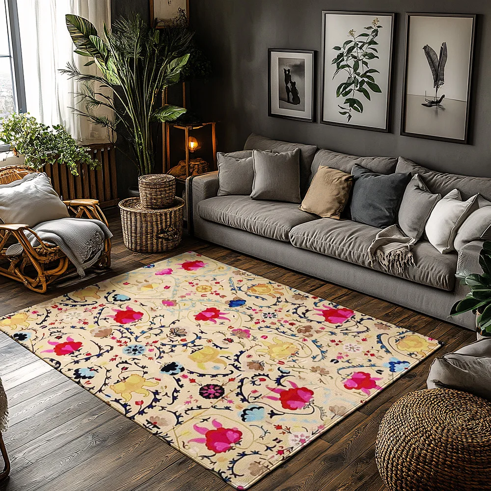

Декоративный ковер в винтажном персидском стиле, нескользящий напольный коврик для гостиной, спальни, домашний декор, традиционный восточный ковер, моющийся
