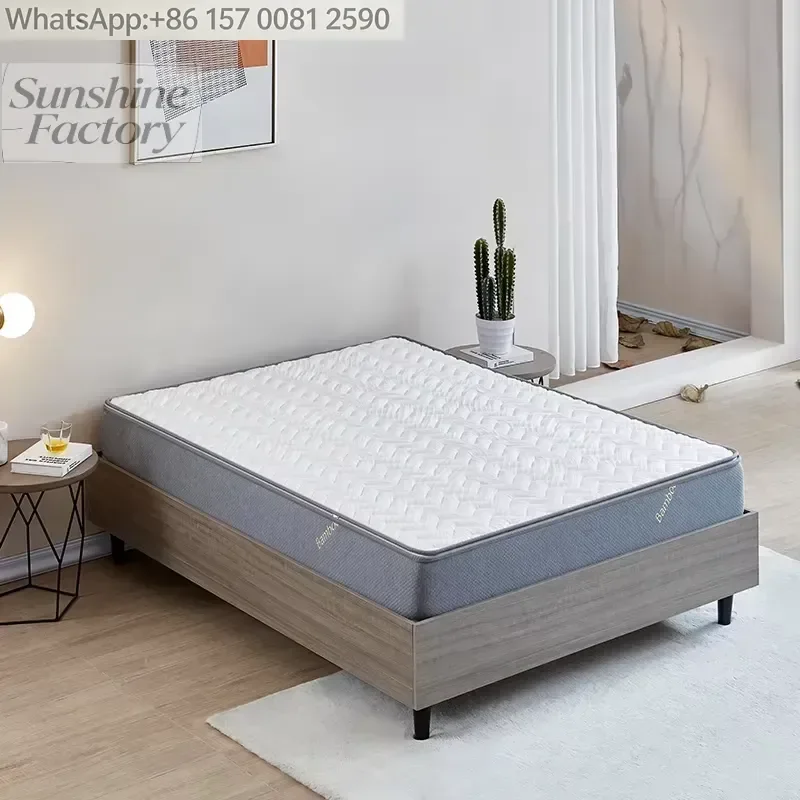 Queen king Size Double Bed with Wooden Headboard Queen Bed Design