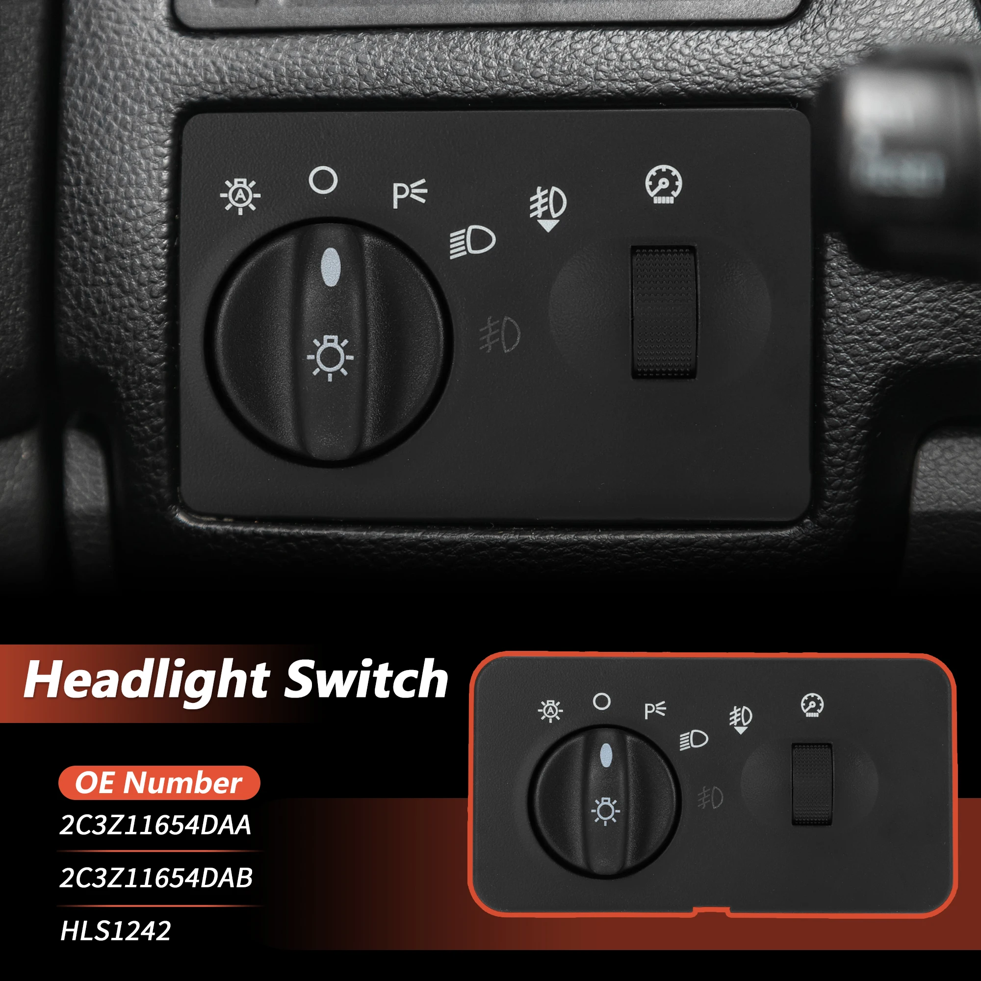 

UXCELL Headlight Switch for Ford F-250 Super Duty F-350 Super Duty No.2C3Z11654DAA