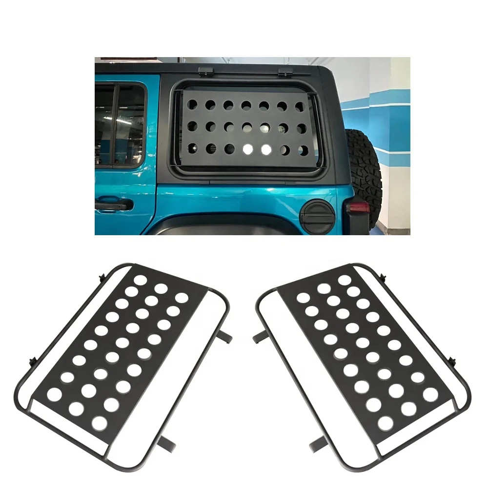 Aluminum Alloy Fence Brackets Side Window Armor Side Window Armor Protective Cover for Wrangler Jl