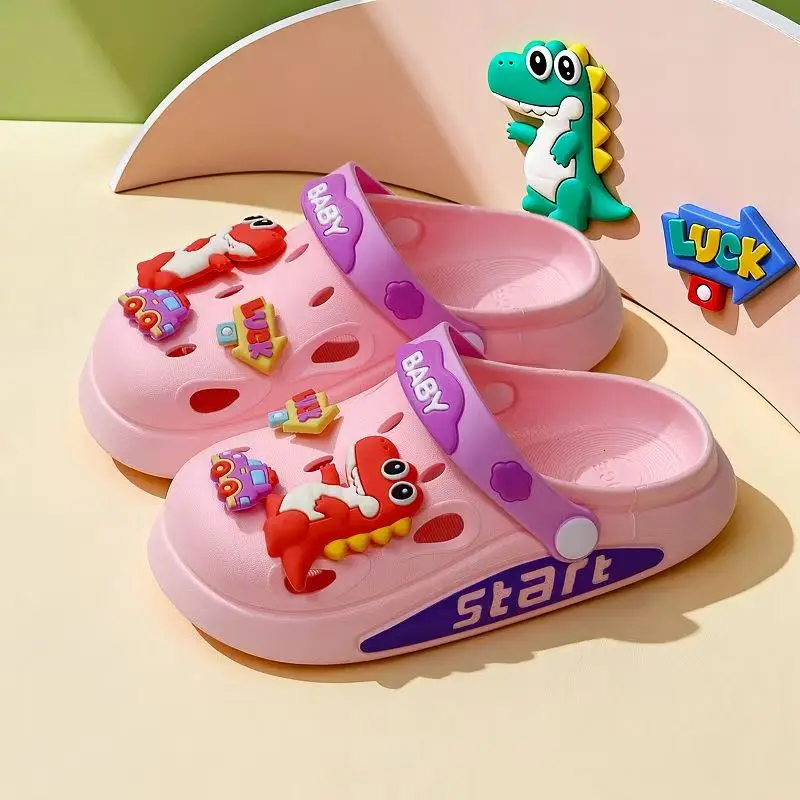 New Summer Children's Sandals for Boys and Girls Aged 3 to 12, Cute Bear, Anti-Slip, Headband, Double-Wear Children's Slippers