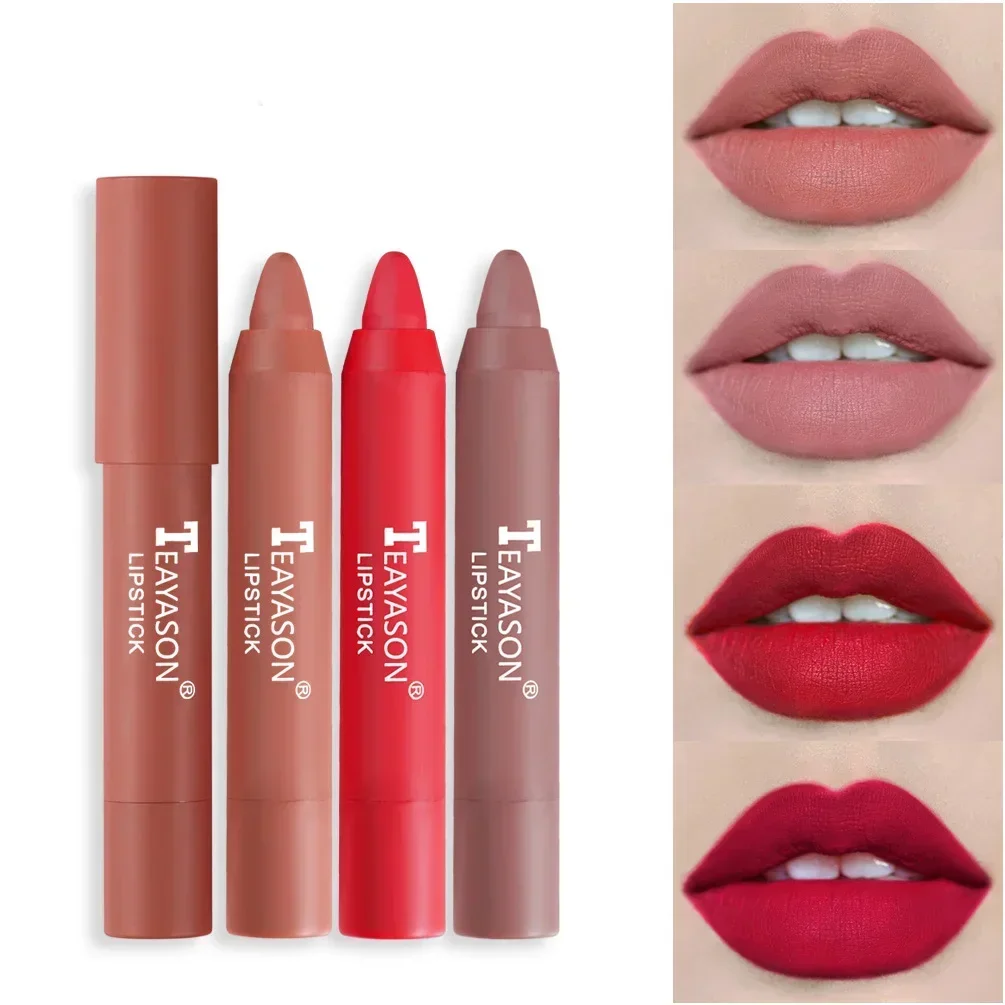 Naakt Fluwelen Matte Lippenstift Langdurige Waterdichte Kleurweergave Non-stick Cup Lippenstift Pennen Lippen Liner Potlood Vrouw Cosmetica